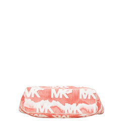 マイケルコース キャリーオール トートバッグ レッド ホワイト PVC レザー レディース Michael Kors 【中古】