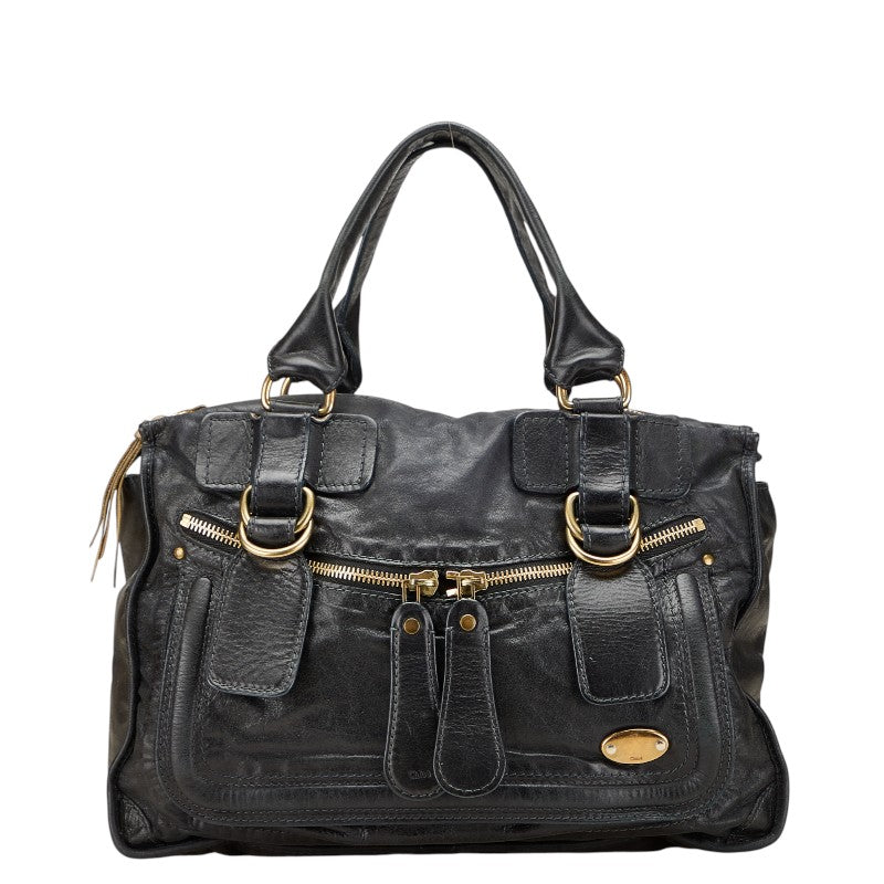 クロエ ベイ ハンドバッグ ブラック レザー レディース Chloe 【中古】