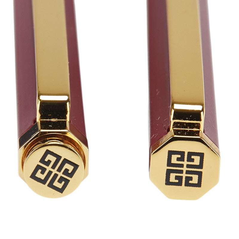 ジバンシー シャープペンシル ボールペン セット ワインレッド ゴールド プラスチック レディース Givenchy 【中古】