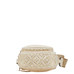 マイケルコース ジャガード ショルダーバッグ クロスボディバッグ ベージュ ゴールド キャンバス レディース Michael Kors 【中古】