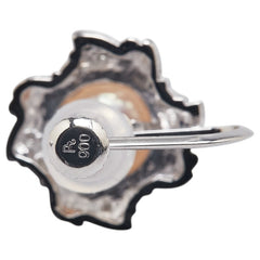 Pt900 プラチナ アコヤパール7.4mm ダイヤ0.13ct イヤリング レディース 【中古】