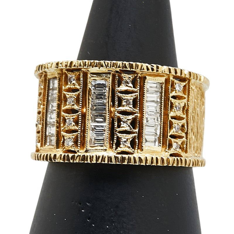 K18YG イエローゴールド ダイヤ0.45ct ダイヤ0.06ct リング 指輪 レディース 13号 【中古】