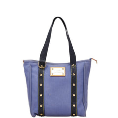 ルイ ヴィトン アンティグア カバMM トートバッグ M40087 ブルー キャンバス レディース LOUIS VUITTON 【中古】