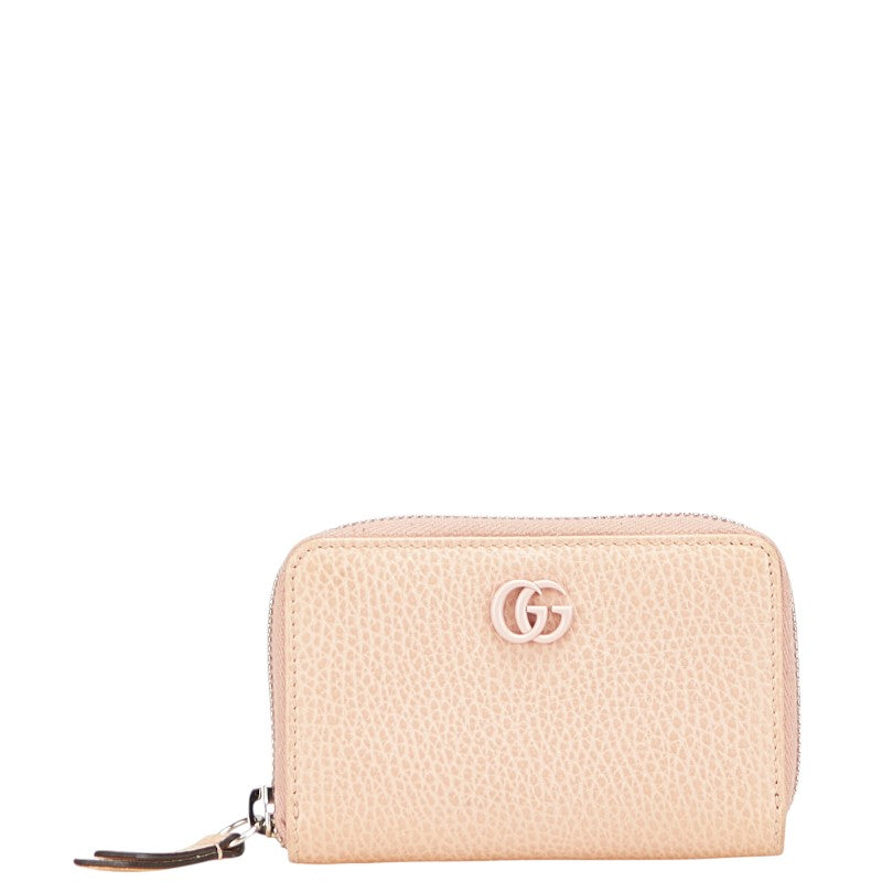 グッチ ダブルG ラウンドファスナー コインケース 644412 ピンク レザー レディース GUCCI 【中古】