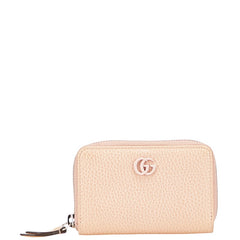 グッチ ダブルG ラウンドファスナー コインケース 644412 ピンク レザー レディース GUCCI 【中古】