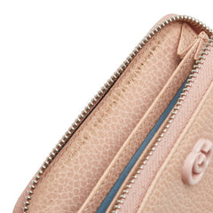 グッチ ダブルG ラウンドファスナー コインケース 644412 ピンク レザー レディース GUCCI 【中古】