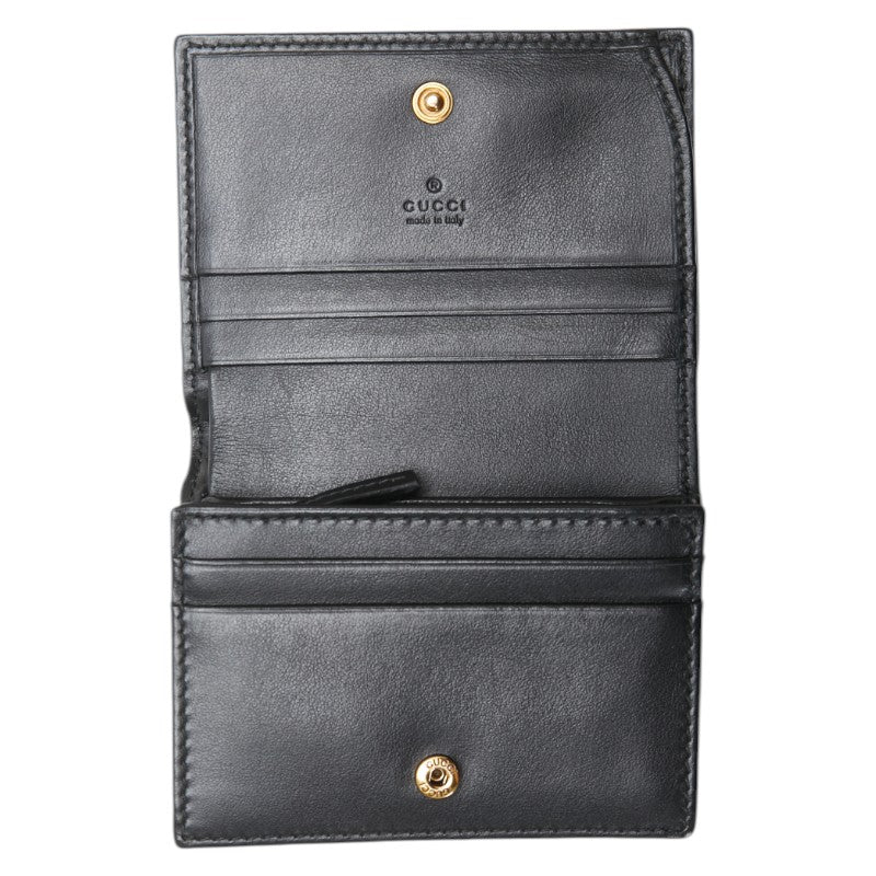 グッチ GGマーモント コンパクトウォレット 二つ折り財布 466492 ブラック レザー レディース GUCCI 【中古】