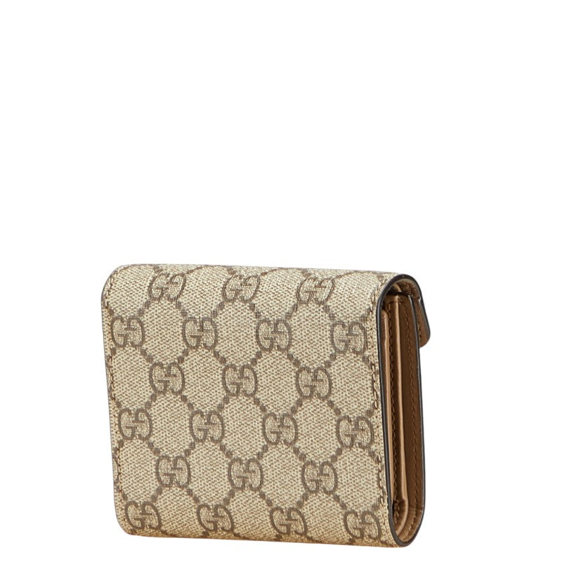 グッチ GGスプリーム デュオニソス コンパクトウォレット 三つ折り財布 627073 ベージュ PVC レザー レディース GUCCI 【中古】