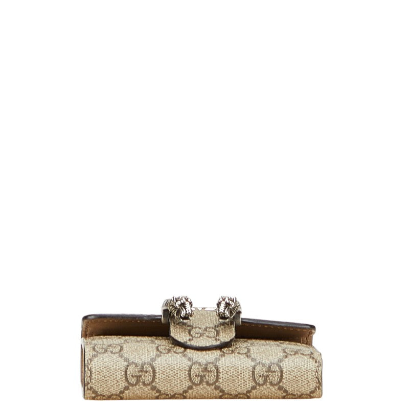 グッチ GGスプリーム デュオニソス コンパクトウォレット 三つ折り財布 627073 ベージュ PVC レザー レディース GUCCI 【中古】