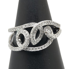 Pt900 プラチナ ダイヤ1.00ct リング 指輪 レディース 18号 【中古】
