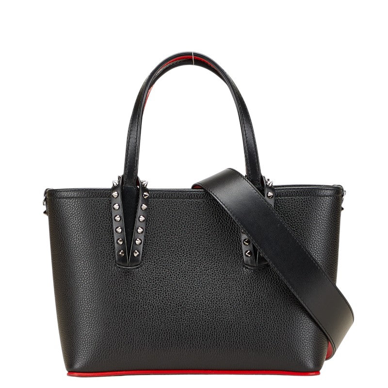 クリスチャンルブタン カバタ スタッズ ショルダーバッグ ハンドバッグ 2WAY ブラック レッド レザー レディース Christian Louboutin 【中古】