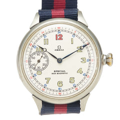 オメガ アンティーク パイロットウォッチ Special Non-Magnetic ベルト(社外品) 腕時計 手巻き ベージュ文字盤 ステンレススチール ナイロン メンズ OMEGA 【中古】