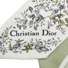 ディオール ミッツァ Butterfly Around The World スカーフ ホワイト グリーン マルチカラー シルク レディース Dior 【中古】