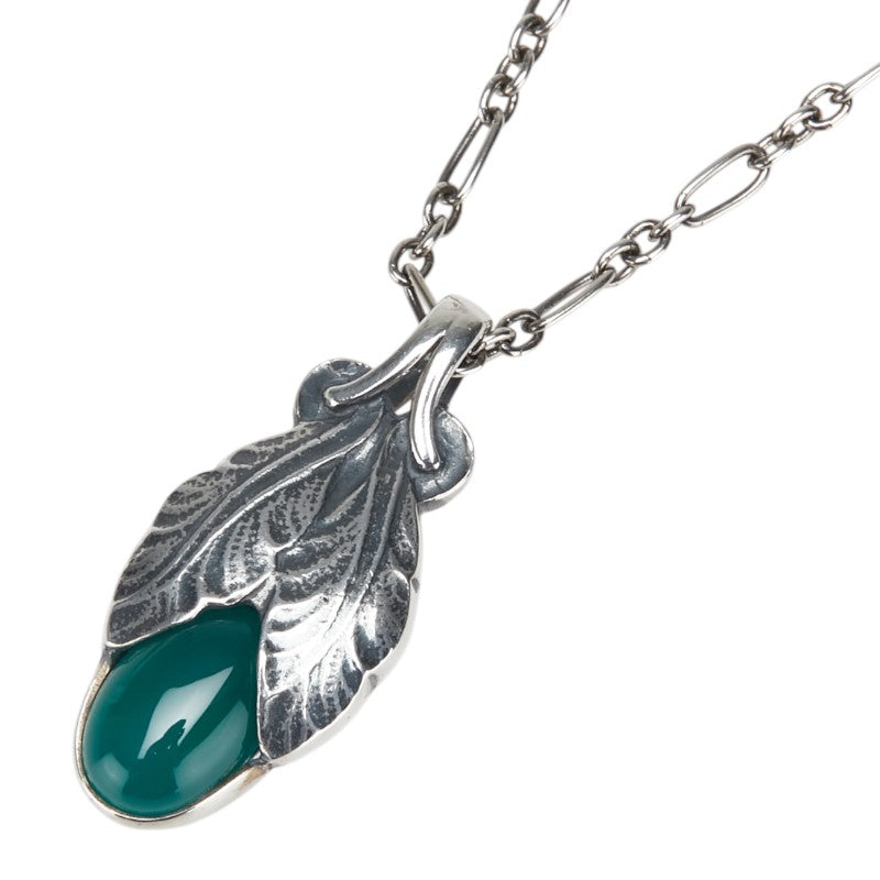 ジョージジェンセン 2008 イヤー ネックレス シルバー グリーン SV925 シルバー レディース Georg Jensen 【中古】