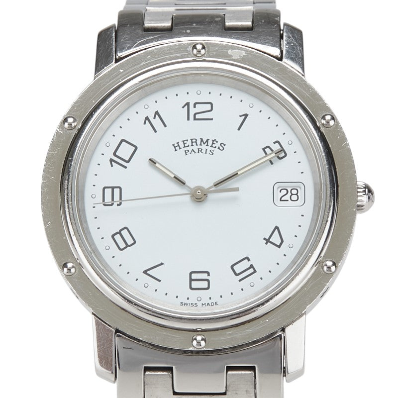 エルメス クリッパー 腕時計 CL6.710 クオーツ ホワイト文字盤 ステンレススチール ボーイズ HERMES 【中古】