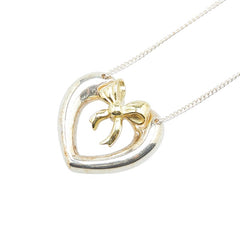 ティファニー ハート リボン ネックレス SV925 シルバー K18YG イエローゴールド レディース TIFFANY&Co. 【中古】