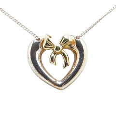 ティファニー ハート リボン ネックレス SV925 シルバー K18YG イエローゴールド レディース TIFFANY&Co. 【中古】