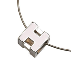 エルメス カージュ ド アッシュ Hキューブ ネックレス シルバー ピンク メタル レディース HERMES 【中古】
