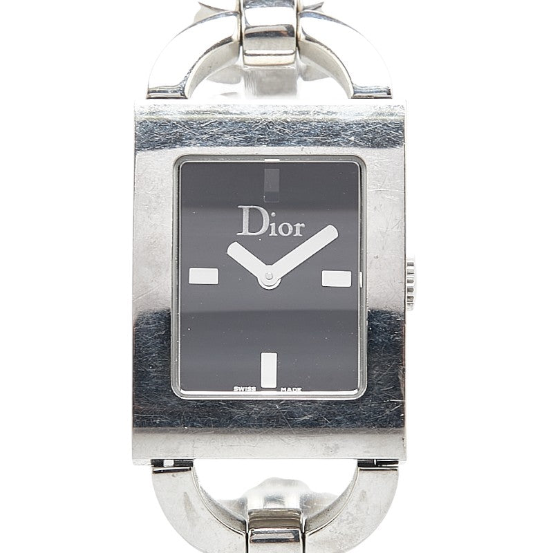ディオール マリス 腕時計 D78-109 クオーツ ブラック文字盤 ステンレススチール レディース Dior 【中古】