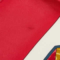 エルメス カレ90 LENTENTE CORDIALE 仏英同盟 スカーフ レッド ベージュ マルチカラー シルク レディース HERMES 【中古】