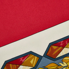 エルメス カレ90 LENTENTE CORDIALE 仏英同盟 スカーフ レッド ベージュ マルチカラー シルク レディース HERMES 【中古】