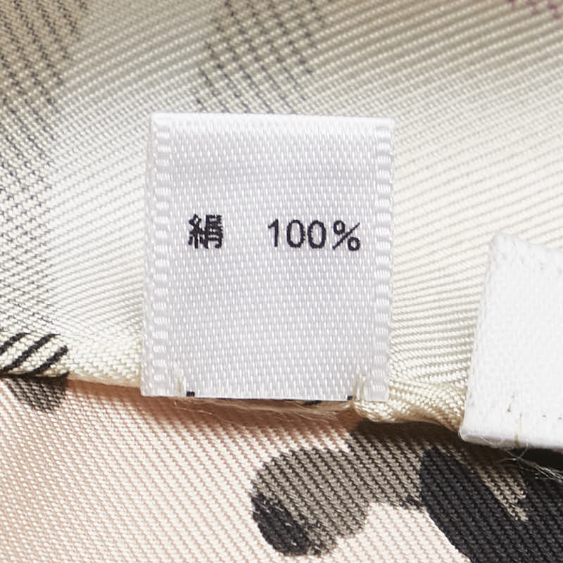 バーバリー ノバチェック 犬 散歩 モチーフ スカーフ ベージュ ピンクベージュ シルク レディース BURBERRY 【中古】
