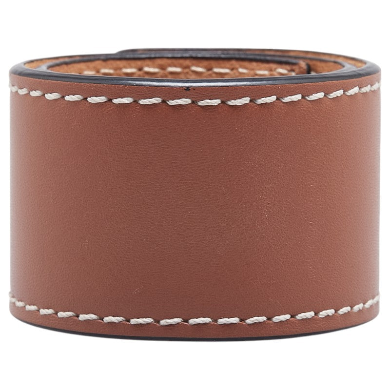 ロエベ アナグラム スラップ スモール ブレスレット ブラウン レザー レディース LOEWE 【中古】