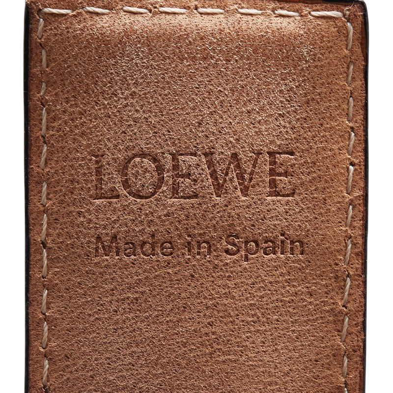ロエベ アナグラム スラップ スモール ブレスレット ブラウン レザー レディース LOEWE 【中古】