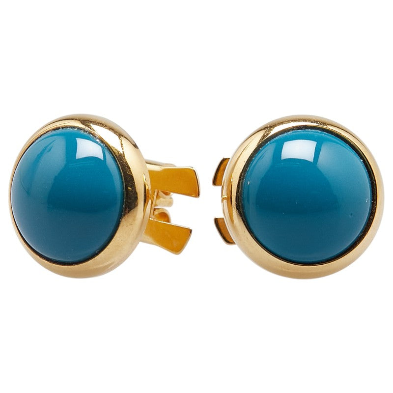 エルメス エクリプス ピアス ライトブルー ゴールド メッキ レディース HERMES 【中古】