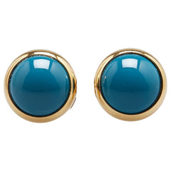 エルメス エクリプス ピアス ライトブルー ゴールド メッキ レディース HERMES 【中古】