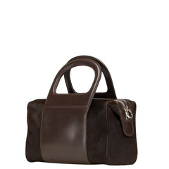 サルヴァトーレフェラガモ ミニハンドバッグ AU-21 2835 ダークブラウン ハラコ レザー レディース Salvatore Ferragamo 【中古】