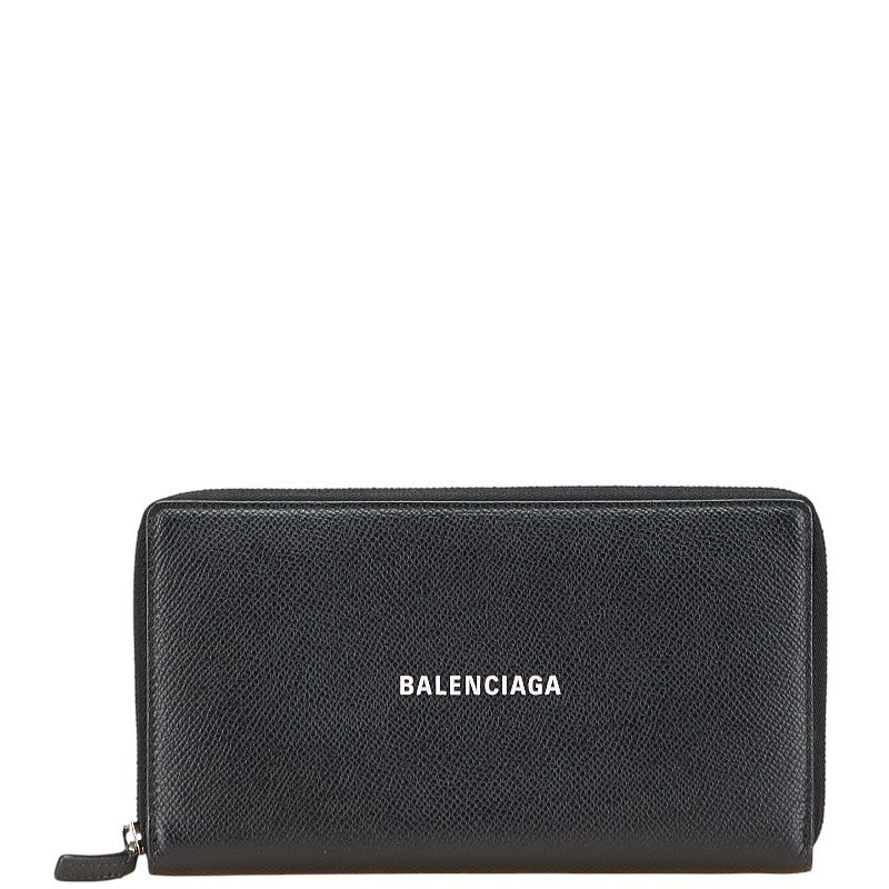 バレンシアガ キャッシュ コンチネンタル 長財布 ラウンドファスナー 594317 ブラック レザー レディース BALENCIAGA 【中古】