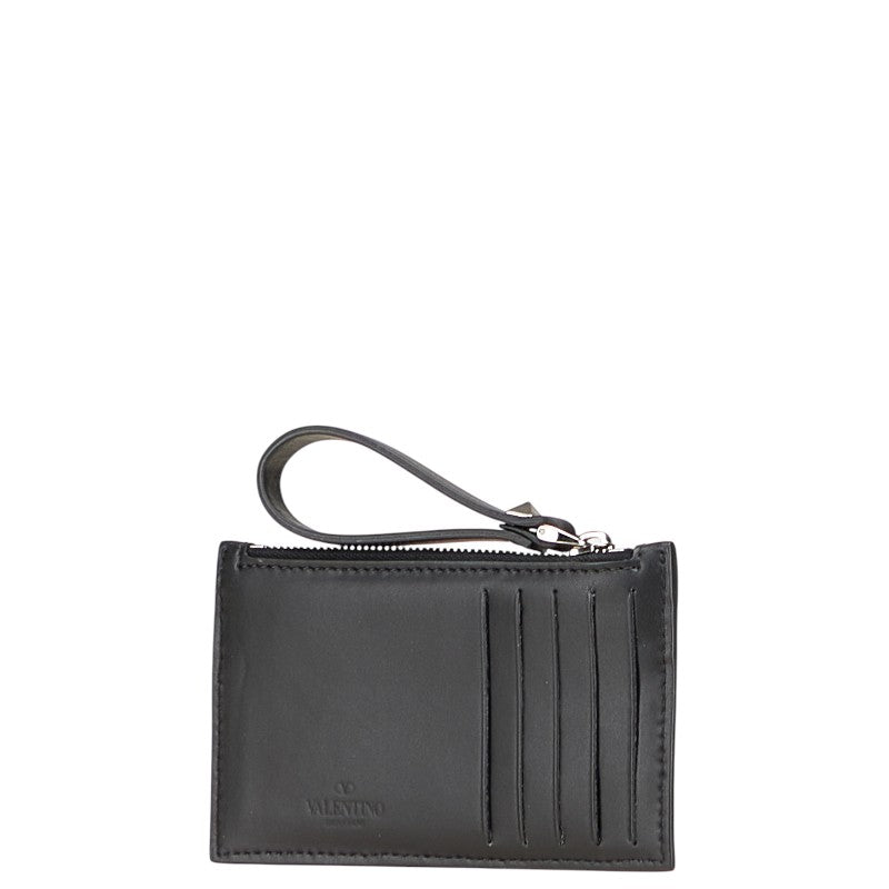 ヴァレンティノ VLTロゴプリント コインケース フラグメントケース ブラック マルチカラー レザー レディース VALENTINO 【中古】