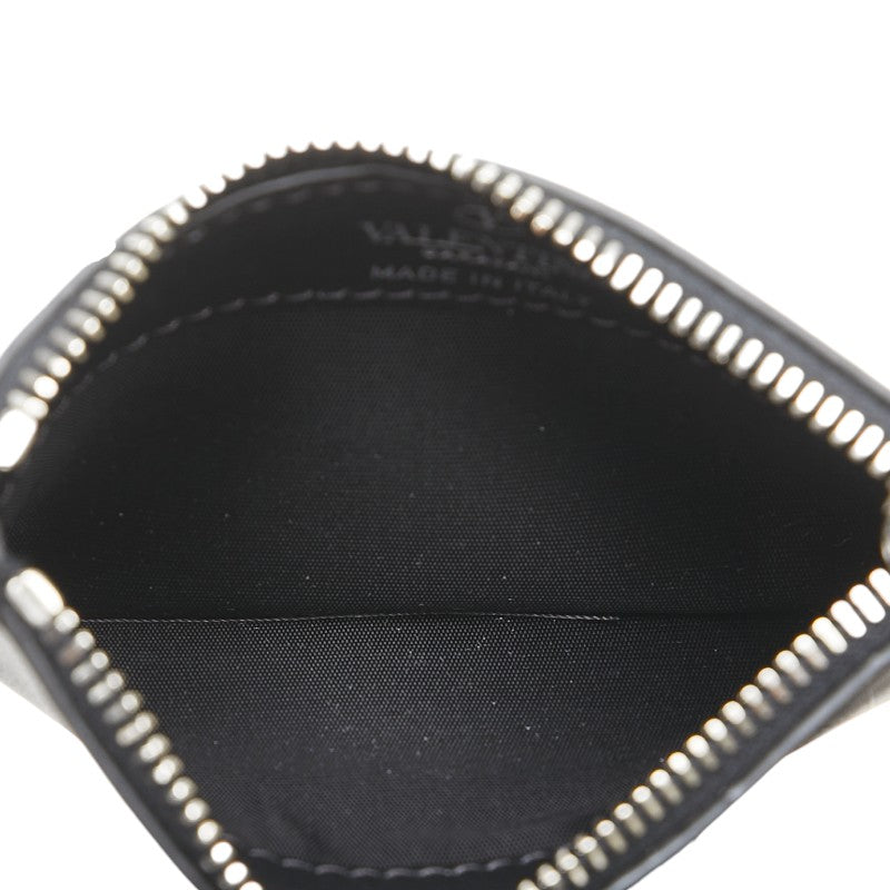 ヴァレンティノ VLTロゴプリント コインケース フラグメントケース ブラック マルチカラー レザー レディース VALENTINO 【中古】
