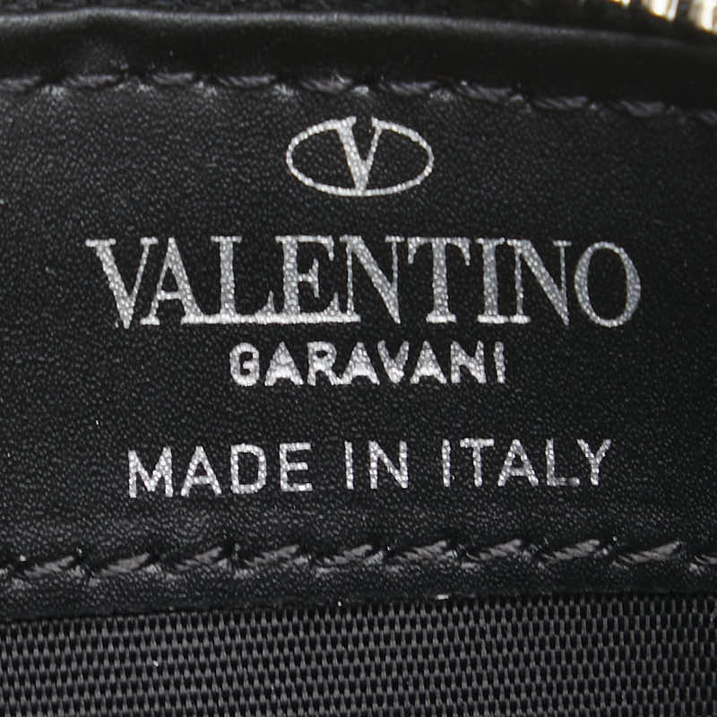 ヴァレンティノ VLTロゴプリント コインケース フラグメントケース ブラック マルチカラー レザー レディース VALENTINO 【中古】