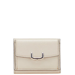 カルティエ Cドゥカルティエ 三つ折り財布 グレージュ レザー レディース CARTIER 【中古】