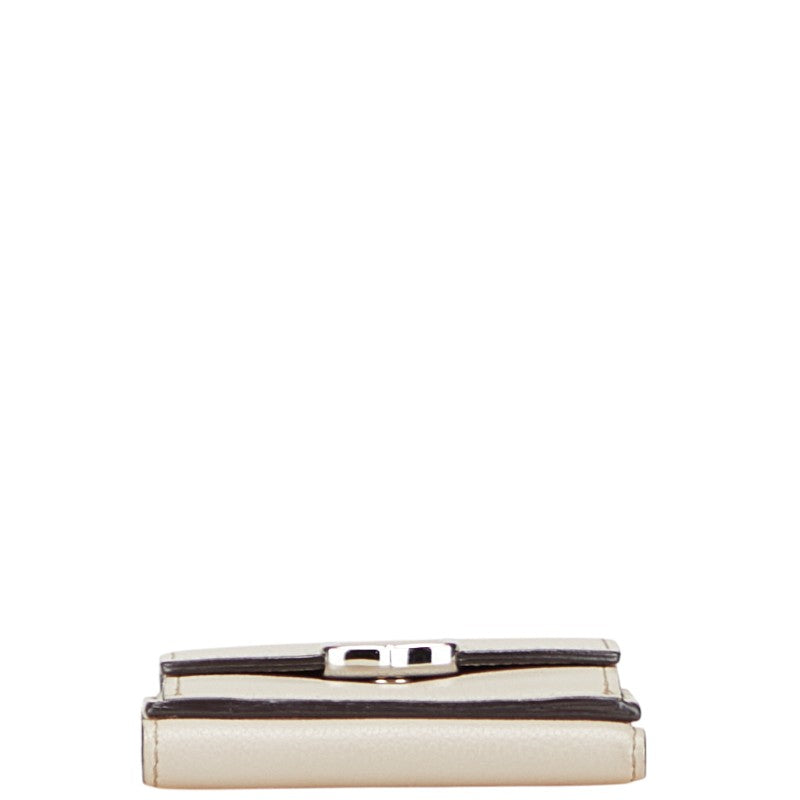 カルティエ Cドゥカルティエ 三つ折り財布 グレージュ レザー レディース CARTIER 【中古】