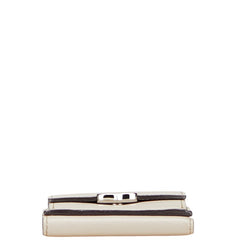 カルティエ Cドゥカルティエ 三つ折り財布 グレージュ レザー レディース CARTIER 【中古】