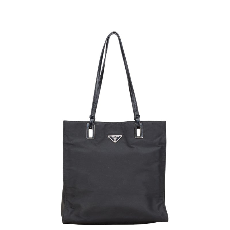 プラダ 三角ロゴプレート トートバッグ ワンショルダーバッグ BR1566 ブラック ナイロン レザー レディース PRADA 【中古】