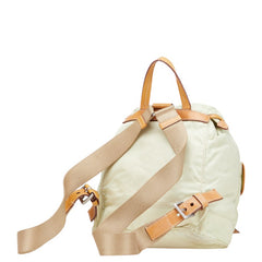 プラダ 三角ロゴプレート リュック バックパック ミントグリーン ブラウン ナイロン レディース PRADA 【中古】