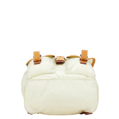 プラダ 三角ロゴプレート リュック バックパック ミントグリーン ブラウン ナイロン レディース PRADA 【中古】