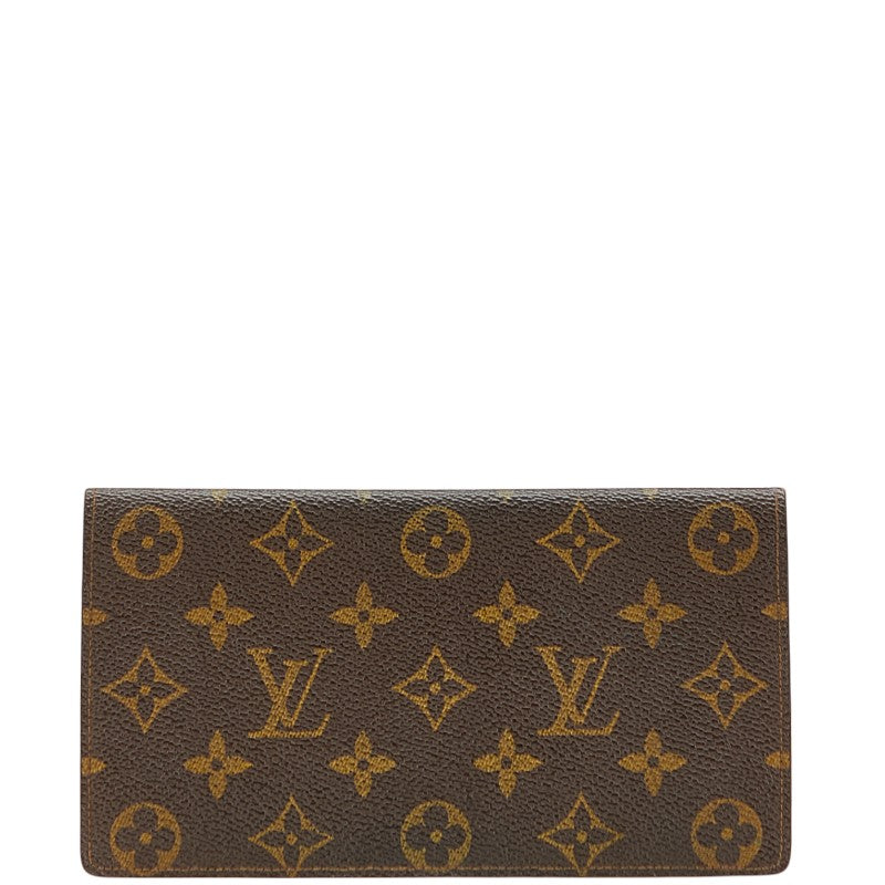 ルイ ヴィトン モノグラム ポルト シェキエ ダブル 長財布 札入れ M62223 ブラウン PVC レザー レディース LOUIS VUITTON 【中古】