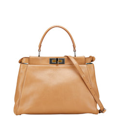 フェンディ ピーカブー ハンドバッグ ショルダーバッグ 2WAY 8BN226 ベージュ レザー パイソン レディース FENDI 【中古】