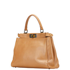 フェンディ ピーカブー ハンドバッグ ショルダーバッグ 2WAY 8BN226 ベージュ レザー パイソン レディース FENDI 【中古】