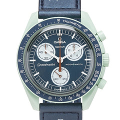 オメガ ×スウォッチ ムーンスウォッチ MISSION ON EARTH 腕時計 S033G100 クオーツ ネイビー文字盤 セラミック ナイロン メンズ OMEGA 【中古】