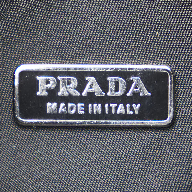 プラダ 三角ロゴプレート ハンドバッグ ブラック ナイロン レディース PRADA 【中古】