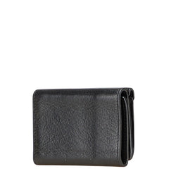 バレンシアガ ペーパー ミニウォレット 三つ折り財布 391446 ブラック レザー レディース BALENCIAGA 【中古】