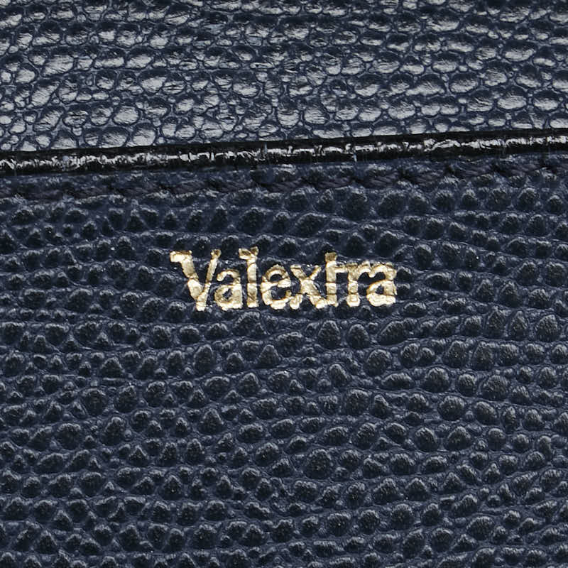 ヴァレクストラ 長財布 ラウンドファスナー ネイビー レザー メンズ Valextra 【中古】