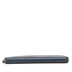 ヴァレクストラ 長財布 ラウンドファスナー ネイビー レザー メンズ Valextra 【中古】