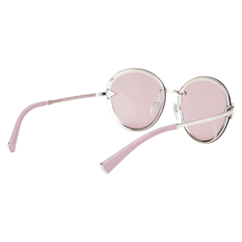ブルガリ ディーヴァドリーム サングラス ボストン 6104-B ライトピンク シルバー プラスチック レディース BVLGARI 【中古】